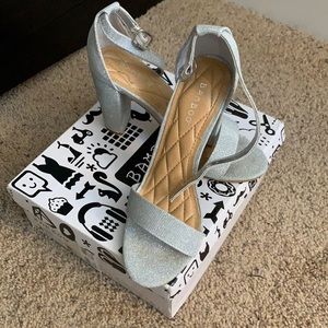 Silver Glitter Formal Heels